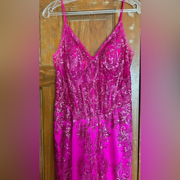 Cinderella Divine Hot Pink Prom Dress - Picture 6 of 7